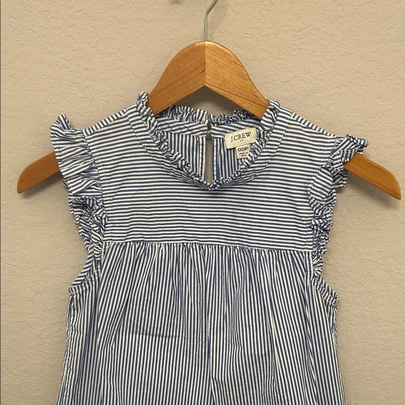 J. Crew Navy and White Ruffle Tank Top - Picture 3 of 7